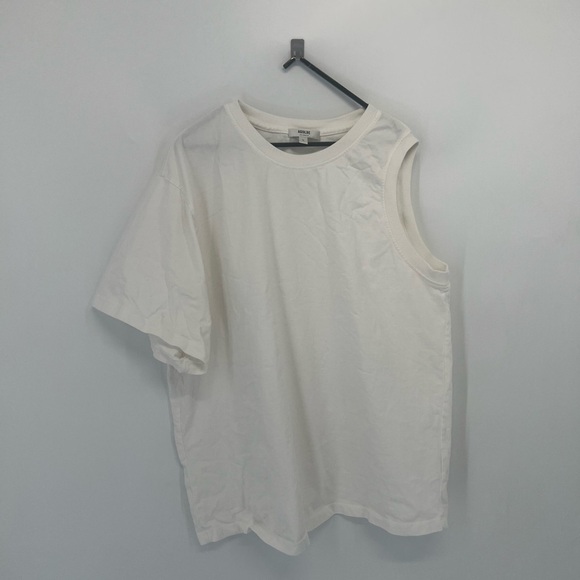 Agolde Della Asymmetric T-Shirt In White - Picture 1 of 8